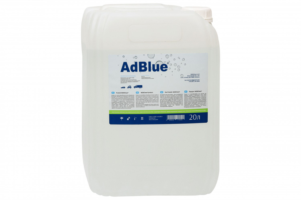 Рідина AdBlue NOXCHEM, ліцензована, пластикова каністра, ДСТУ ISO 22241/DIN 70070, 20 л